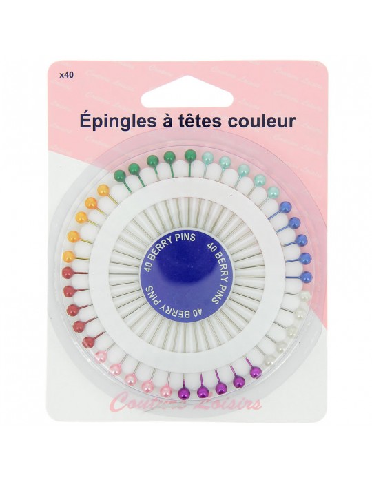 Épingles têtes perles 38 mm x 0.62 mm