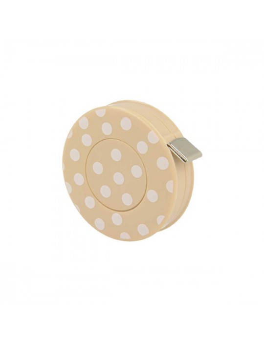 Mètre enrouleur à pois beige 150 cm