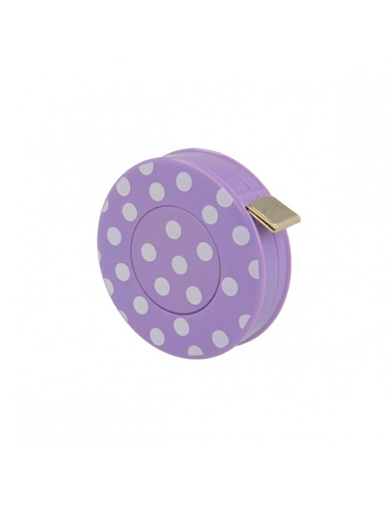 Mètre enrouleur à pois violet 150 cm