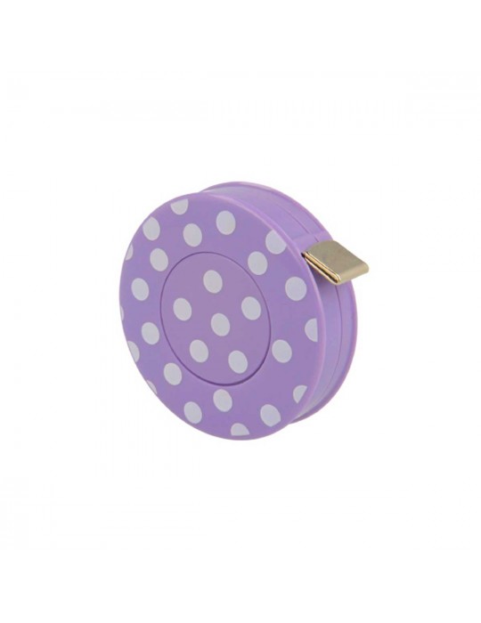 Mètre enrouleur à pois violet 150 cm