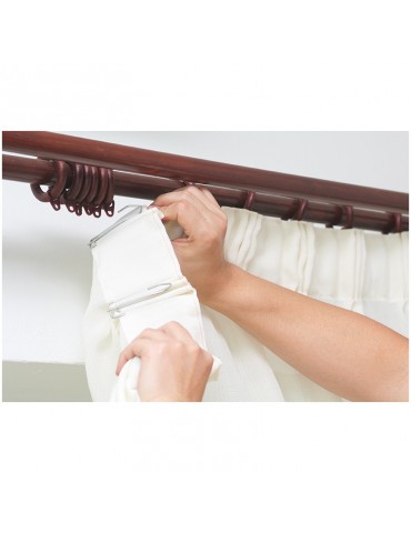 Lot de 6 agrafes 4 branches pour rideau blanc