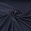 Tissu jersey côtelé transparent marine
