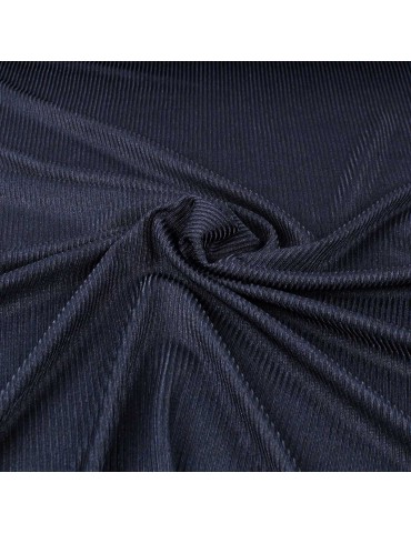 Tissu jersey côtelé transparent marine