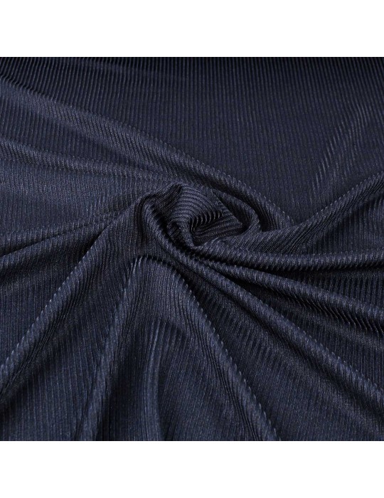 Tissu jersey côtelé transparent marine