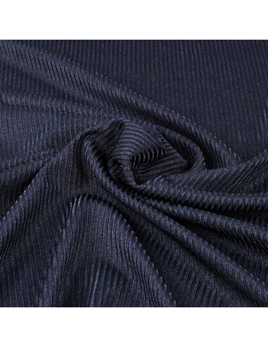 Tissu jersey côtelé transparent marine