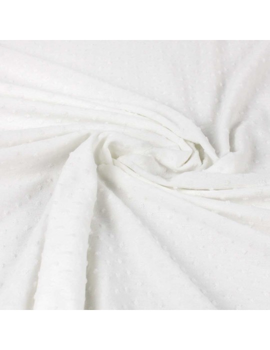 Tissu polyester plumetis blanc
