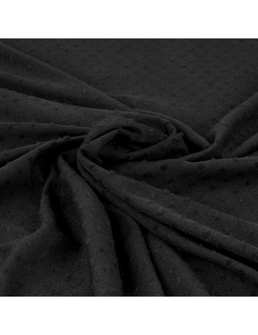 Tissu polyester plumetis noir