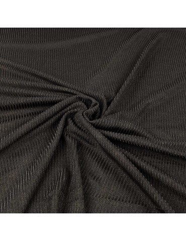 Tissu jersey côtelé transparent noir