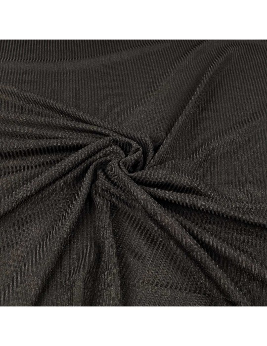 Tissu jersey côtelé transparent noir