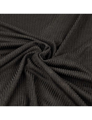 Tissu jersey côtelé transparent noir