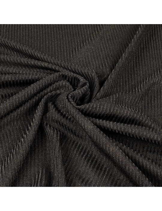 Tissu jersey côtelé transparent noir