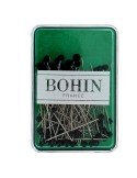 Boîte de 80 épingles extra fines à tête de verre noire 30 mm