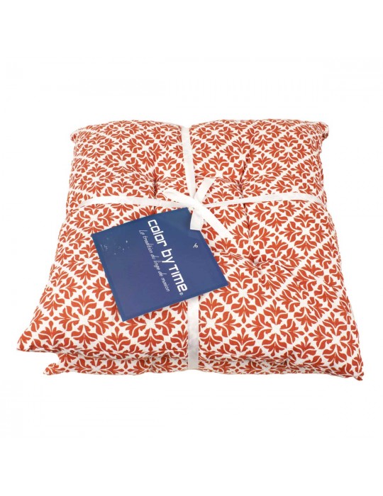 Set de 2 galettes de chaise rouilles 40 x 40 cm
