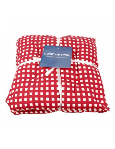 Set de 2 galettes de chaise rouges et carrés 40 x 40 cm