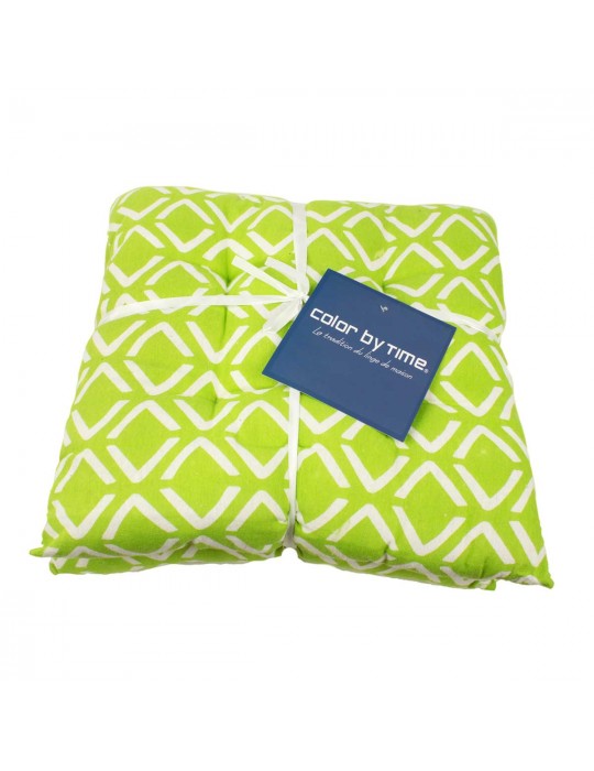 Set de 2 galettes de chaise vertes 40 x 40 cm