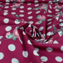 Coupon cretonne fleurs/gros pois 200 x 150 cm violet Coupon cretonne fleurs/gros pois 200 x 150 cm violet