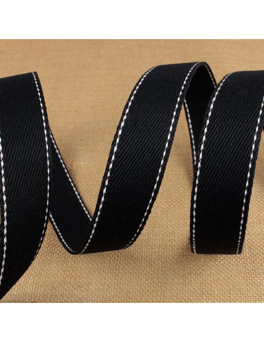 Sangle coton point sellier 30 mm noir