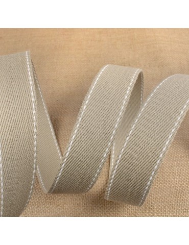 Sangle coton point sellier 30 mm taupe