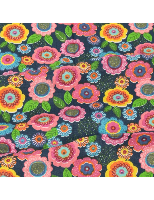 Coupon fleuri 45 x 48 cm marine