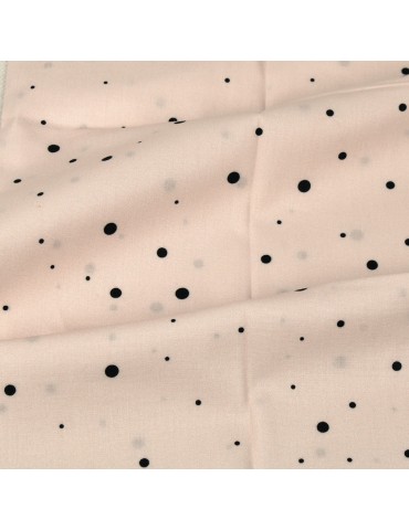 Coupon pois noirs 45 x 48 cm rose