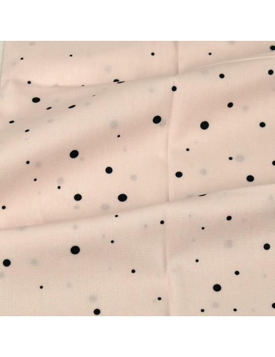 Coupon pois noirs 45 x 48 cm rose