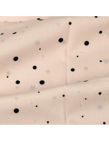 Coupon pois noirs 45 x 48 cm rose