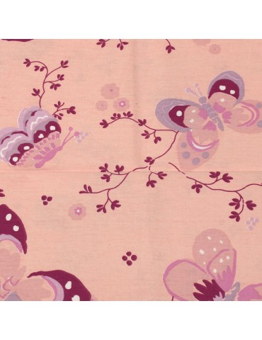 Coupon papillons 45 x 48 cm rose