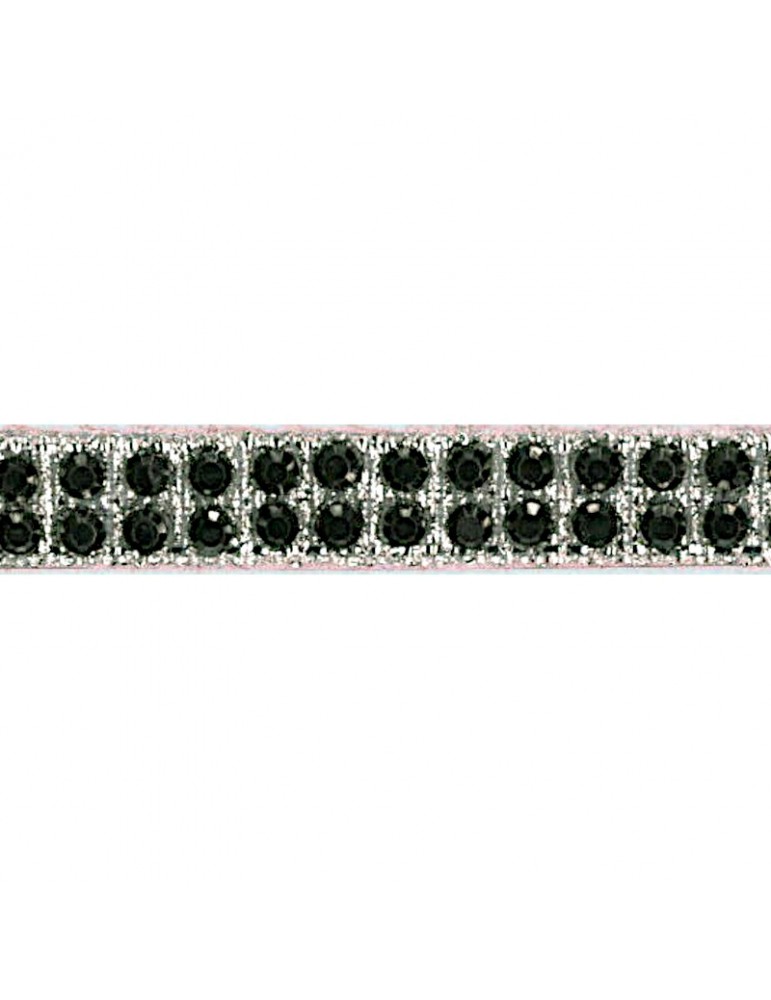 Galon strass thermocollant gris