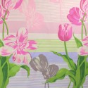 Coupon 100 % polyester imprimé fleurs rayures 300 x 240 cm