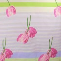 Coupon 100 % polyester imprimé fleurs rayures 300 x 240 cm