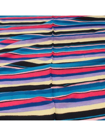 Coupon viscose rayures multicolore 50 x 140 cm