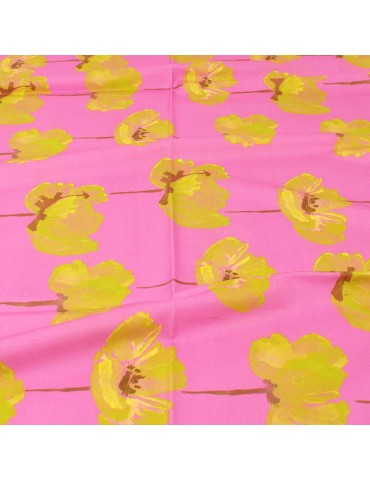 Coupon coton végétal rose 50 x 140 cm