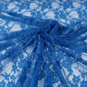Tissu dentelle floral bleu royal Tissu dentelle floral bleu royal