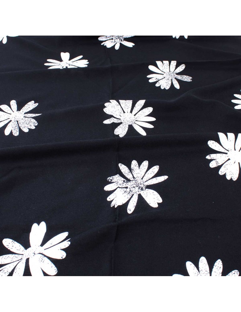 Coupon viscose pétales blanches 50 x 140 cm Coupon viscose pétales blanches 50 x 140 cm