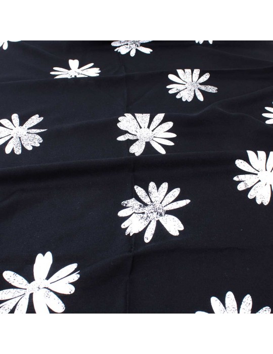 Coupon viscose pétales blanches 50 x 140 cm