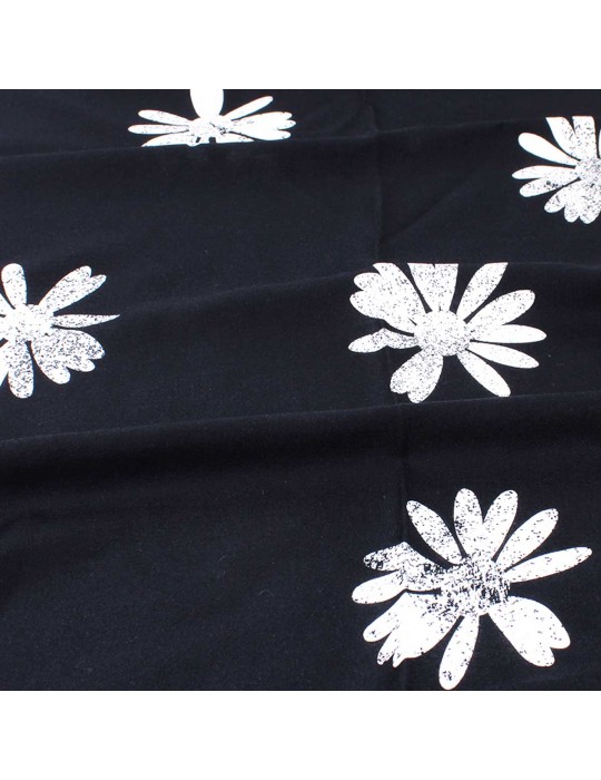 Coupon viscose pétales blanches 50 x 140 cm