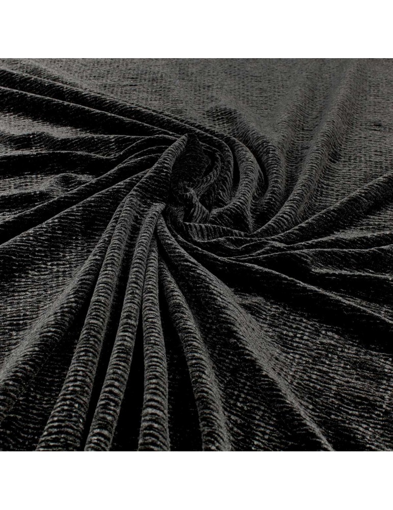 Tissu velours plissé noir Tissu velours plissé noir