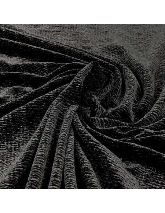 Tissu velours plissé noir