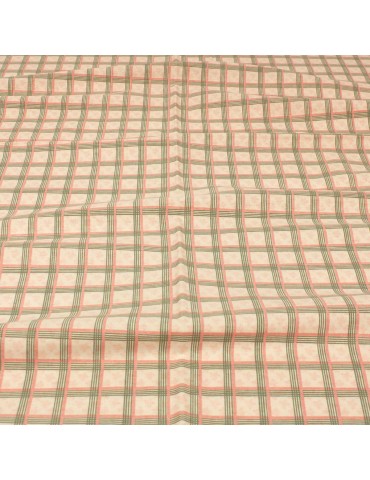 Coupon coton carreaux rose 50 x 145 cm