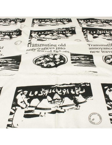 Coupon viscose imprimé blanc 150 x 140 cm