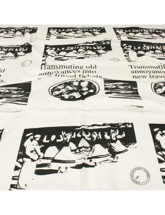 Coupon viscose imprimé blanc 150 x 140 cm