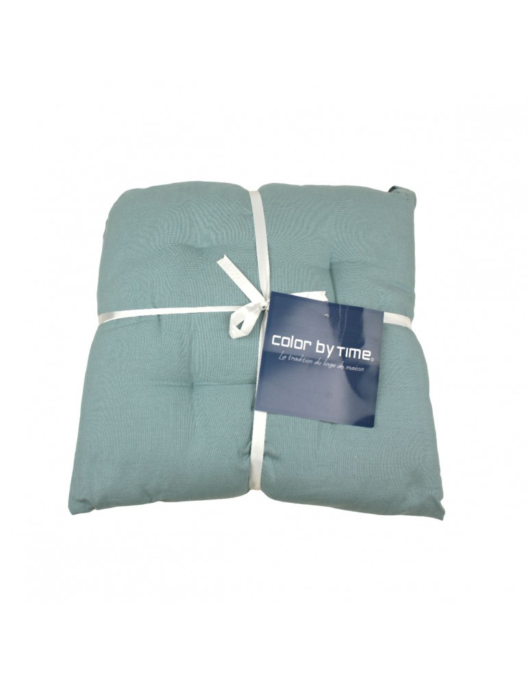 Set de 2 galettes de chaise uni ciel 40 x 40 cm Set de 2 galettes de chaise uni ciel 40 x 40 cm