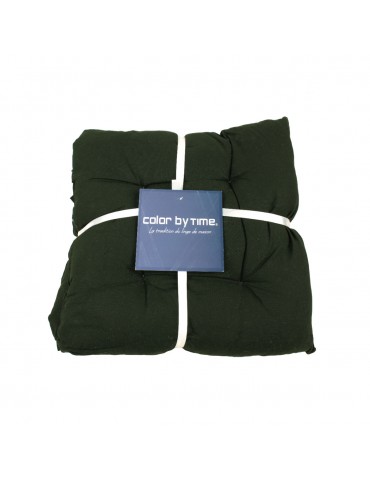 Set de 2 galettes de chaise uni vert 40 x 40 cm