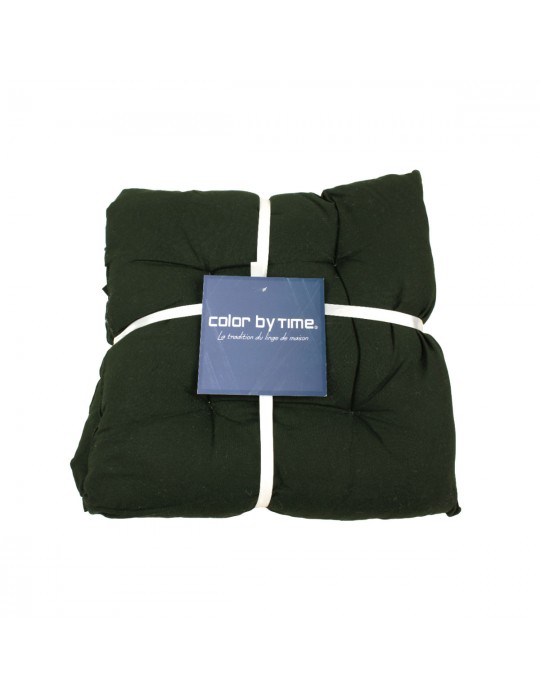 Set de 2 galettes de chaise uni vert 40 x 40 cm