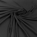 Tissu jersey côtelé transparent noir