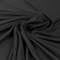 Tissu jersey côtelé transparent noir