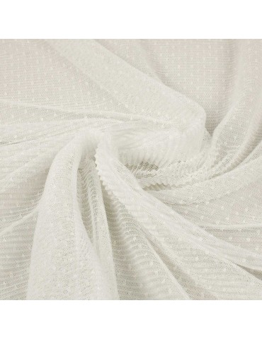 Tissu résille à mini pois blanc