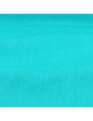 Toile lin unie turquoise