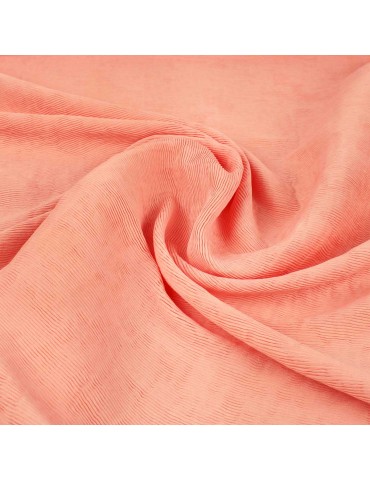 Tissu viscose/nylon plissé saumon
