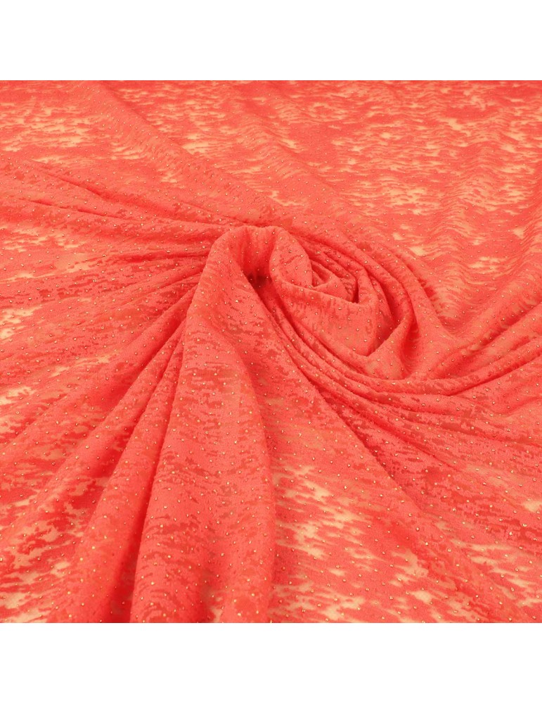 Tissu résille doré/orange